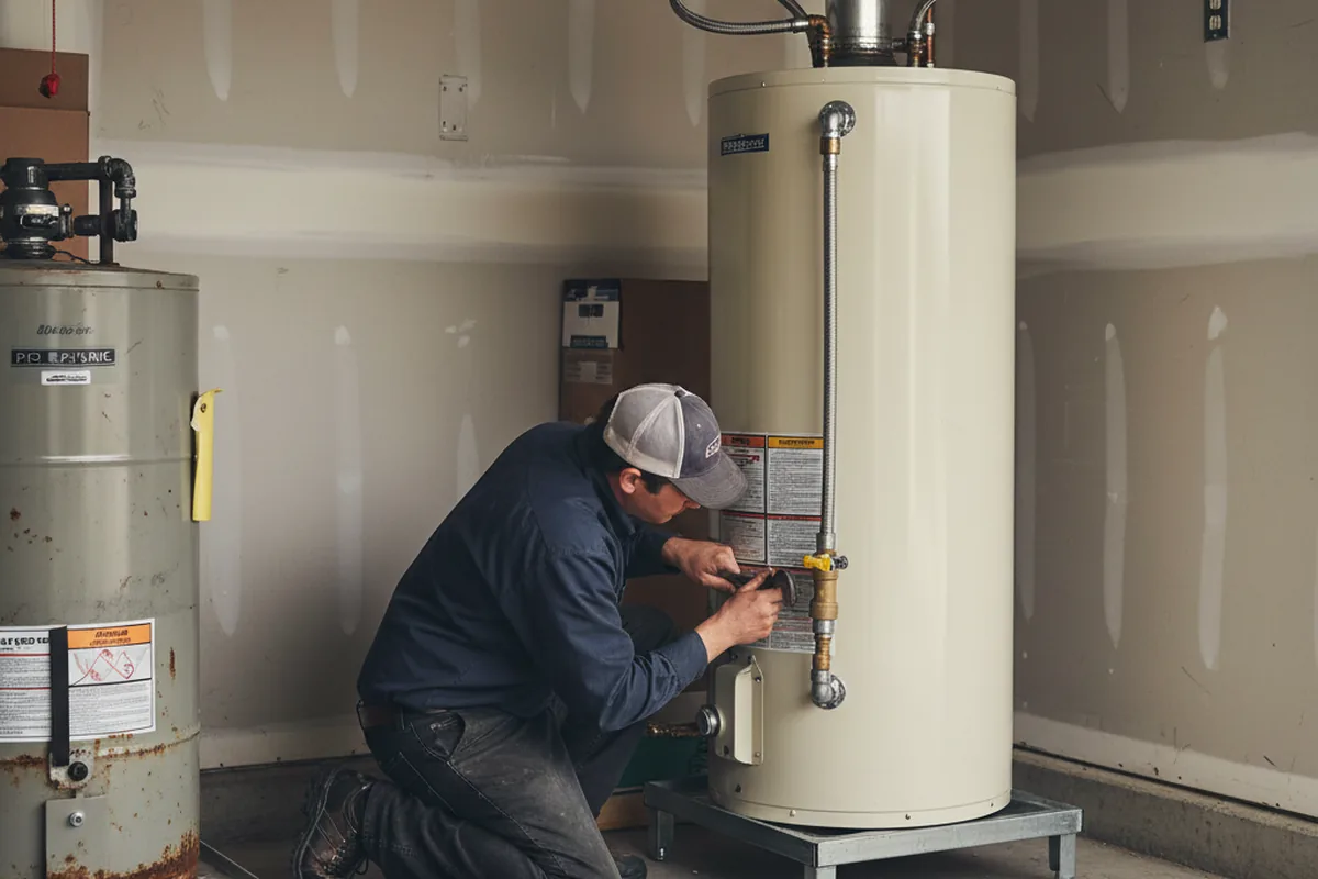 Water heater and shutoff valve replacement in East Aurora